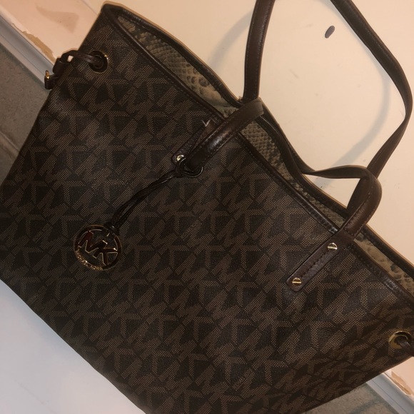 Authentic MK reversible python tote - Picture 2 of 7